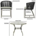 Ver imagem 2 de Mesa com 6 Cadeiras de Jantar Roma 120cm e Noronha em Alumínio Fendi Corda Náutica Estofado 3 Trama