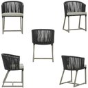 Ver imagem 5 de Mesa com 6 Cadeiras de Jantar Roma 120cm e Noronha em Alumínio Fendi Corda Náutica Estofado 3 Trama