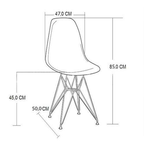 Conjunto De Mesa Eames Clips De Ferro Preto Tampo Preto 135x75 6 Cadeiras Ferro Preta Assento Branco - 4