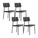 Ver mais imagens de Mesa de Jantar 80cm x 80cm com 4 Cadeiras para Sala de Jantar Cor:Preto com Grafite