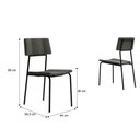 Ver imagem 7 de Mesa de Jantar 80cm x 80cm com 4 Cadeiras para Sala de Jantar Cor:Preto com Grafite