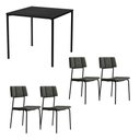 Ver imagem 2 de Mesa de Jantar 80cm x 80cm com 4 Cadeiras para Sala de Jantar Cor:Preto com Grafite