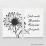 Quadro FRAMEZ Flor Girassol Frases Hooponopono em Arte Para Sala Quarto em Canvas - 3