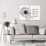 Quadro FRAMEZ Flor Girassol Frases Hooponopono em Arte Para Sala Quarto em Canvas - 1