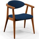 Ver imagem 1 de Poltrona Decorativa Para Sala de Estar Jantar Cecília B04 Suede Azul Marinho - Lyam Decor