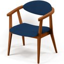 Ver imagem 6 de Poltrona Decorativa Para Sala de Estar Jantar Cecília B04 Suede Azul Marinho - Lyam Decor