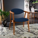 Ver imagem 2 de Poltrona Decorativa Para Sala de Estar Jantar Cecília B04 Suede Azul Marinho - Lyam Decor