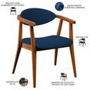 Ver imagem 3 de Poltrona Decorativa Para Sala de Estar Jantar Cecília B04 Suede Azul Marinho - Lyam Decor