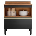 Ver imagem 2 de Balcão de Cozinha Proença 80cm 1 Porta e 1 Gaveta Nogueira Touch-carbono Prime Tx com Tampo Mdf -