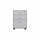 Ver imagem 6 de Gaveteiro Volante New City 2 Gavetas e 1 Pasta 46,5 cm Cinza Cristal/Preto Gebb Work