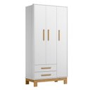 Ver imagem 4 de Berço Americano 4315 Guarda Roupa 4340 Q Encanto Slim Branco Acetinado com Colchão Gazin - Qmovi