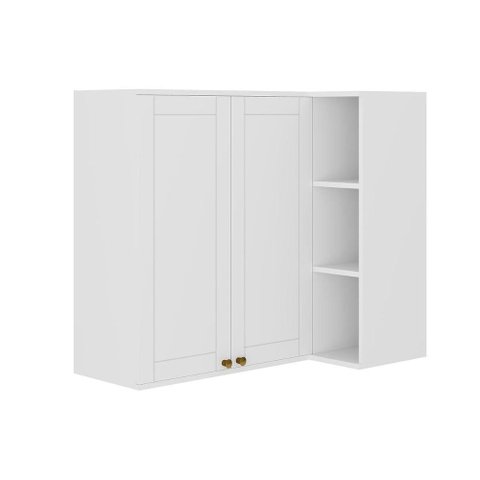 Armário Aéreo P/ Cozinha Bella 2604 Canto Reto C/ 2 Portas 94cm Branco - Carraro