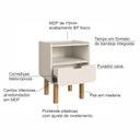 Ver imagem 2 de Mesa de Cabeceira Orgânica 45cm com Gaveta Aura Artesano