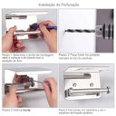 Ver imagem 7 de Suporte Papel Higienico Inox Banheiro Lavabo Kit 2 Unidades Prateleira Apoio Celular Objeto Parede R