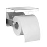 Suporte Papel Higienico Inox Banheiro Lavabo Kit 2 Unidades Prateleira Apoio Celular Objeto Parede R - 13