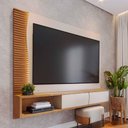 Ver imagem 1 de Home Suspenso para TV Casa Nobile 65 Polegadas 179cm MDF MDP Off White Freijo Colibri Móveis