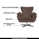 Ver imagem 4 de Poltrona Decorativa Base Giratória Cromada Charger Suede Marrom - Gran Belo