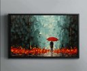 Ver imagem 2 de Quadro Decorativo Canvas Filete Abstrato Umbrela Flores Guarda Chuva Proteção Gg