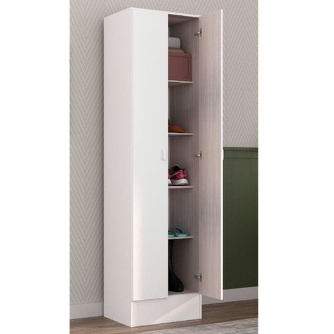 Armário Multiuso 2 Portas Rodial Baia Branco Fosco