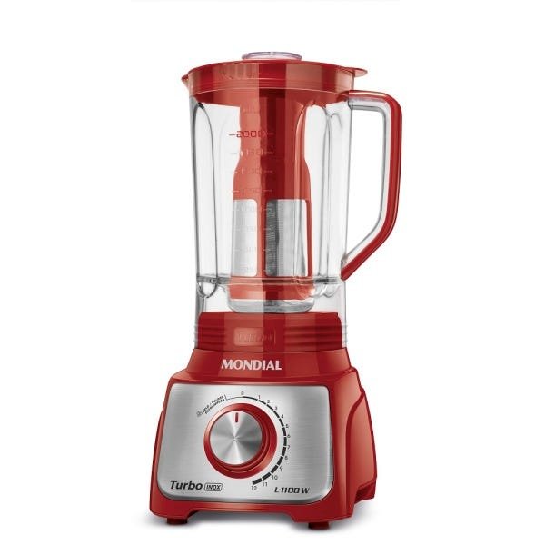Liquidificador Mondial Turbo Inox 1100w Vermelho e Inox 127v L-1100ri é ruim? Liquidificador Mondial Turbo Inox 1100w Vermelho e Inox 127v L-1100ri é boa?