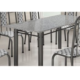 Conjunto Madmelos 8 Cadeiras Craqueado Preto Tampo em Granito Ocre - 3
