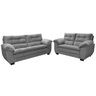 Conjunto Sofá Hellen Premium 3 e 2 Lugares em Tecido Suede Gold - Cinza - 1