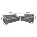 Ver imagem 5 de Conjunto Sofá Hellen Premium 3 e 2 Lugares em Tecido Suede Gold - Cinza