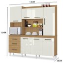 Ver imagem 2 de Kit Cozinha Aramóveis Mirela 7 Portas 3 Gavetas e Nichos - Atacama/off White