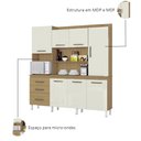 Ver imagem 4 de Kit Cozinha Aramóveis Mirela 7 Portas 3 Gavetas e Nichos - Atacama/off White