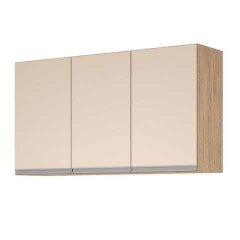 Aéreo 3 Portas Cozinha Isabela Amêndoa Off White