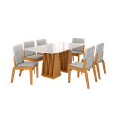 Ver imagem 2 de Conjunto Mesa com 6 Cadeiras Orquestra Marrom/Marromle/Off White