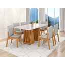 Ver imagem 1 de Conjunto Mesa com 6 Cadeiras Orquestra Marrom/Marromle/Off White
