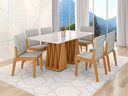 Ver imagem 1 de Conjunto Mesa com 6 Cadeiras Orquestra Marrom/Marromle/Off White