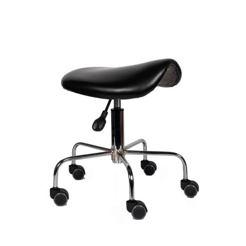 Cadeira Mocho Sela Texas Style Preta Cromada Dentista Tatuador Estetica Manicure Odontologia Consult