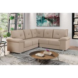 Sofá Best House Bilbao Canto em Tecido Suede Veludo - Capuccino - 2