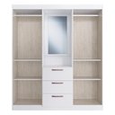 Ver imagem 5 de Guarda-Roupa com Espelho 4 Portas 3 Gavetas Siena Multimóveis VCR4151 Branco