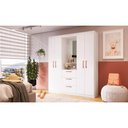 Ver imagem 6 de Guarda-Roupa com Espelho 4 Portas 3 Gavetas Siena Multimóveis VCR4151 Branco