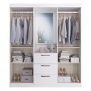 Ver imagem 4 de Guarda-Roupa com Espelho 4 Portas 3 Gavetas Siena Multimóveis VCR4151 Branco