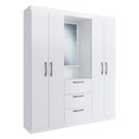 Ver imagem 2 de Guarda-Roupa com Espelho 4 Portas 3 Gavetas Siena Multimóveis VCR4151 Branco