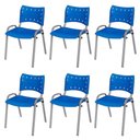 Ver imagem 1 de Cadeira Iso Base Cinza, Igreja, Escola, Escritório - Azul Kit 6 Peças