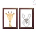 Ver imagem 1 de Kit 2 Quadros Decorativos - Animais Escandinavos:tabaco