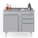 Ver imagem 5 de Balcão de Cozinha com Pia Inox 100cm Luziania Cinza Claro - Lumil