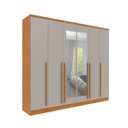 Ver imagem 5 de Conjunto Guarda Roupa Casal com Puxador MDF Portugal com Espelho, Cama Casal Monaco e Cômoda Chicago