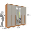 Ver imagem 6 de Conjunto Guarda Roupa Casal com Puxador MDF Portugal com Espelho, Cama Casal Monaco e Cômoda Chicago