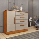 Ver imagem 4 de Conjunto Guarda Roupa Casal com Puxador MDF Portugal com Espelho, Cama Casal Monaco e Cômoda Chicago
