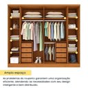 Ver mais imagens de Conjunto Guarda Roupa Casal com Puxador MDF Portugal com Espelho, Cama Casal Monaco e Cômoda Chicago