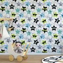 Ver imagem 2 de Papel de Parede Decorativo Baby Estrelas Felizes Coloridas 2,5m
