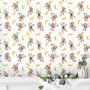 Ver imagem 2 de Papel de Parede Animal Macacos Galhos Bananas Gh Papel de Parede 2,5m