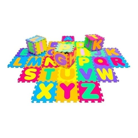 KIT TAPETE EVA ALFANUMÉRICO 36 PEÇAS + PEIXES 9 PÇS