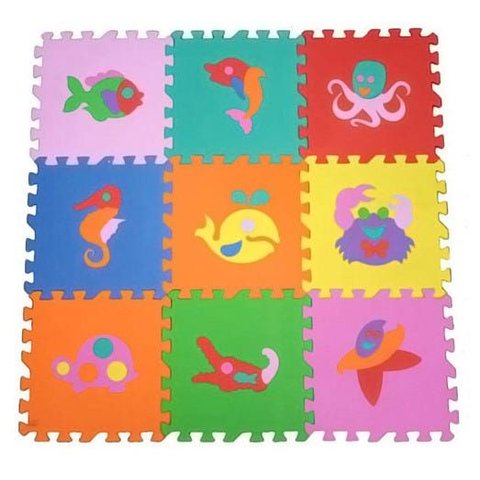 Tapete Eva Peixes 9 Pçs 32x32x8 Cm